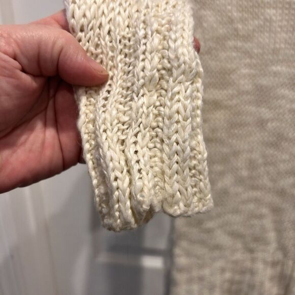 VTG Unionbay Cream Sweater Loose Knit Boat Neck Off Shoulder Size Large - Picture 4 of 8